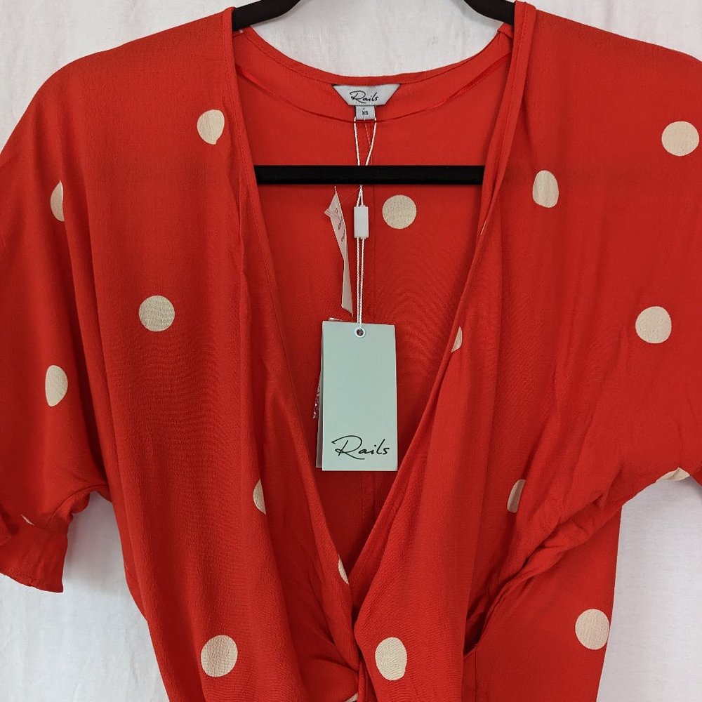 Rails Athena Polka Dots Blouse Size Extra Small N… - image 5